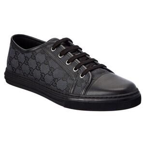 Gucci GG Canvas & Leather Sneaker in Black